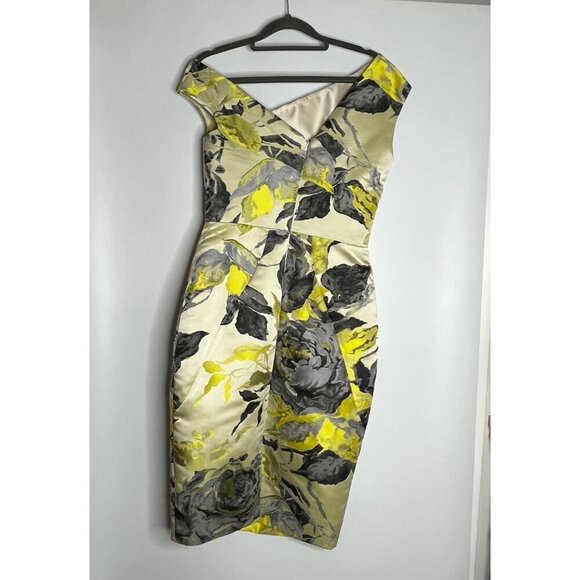 Lela Rose Golden Rod Asymetrical One Shoulder Dress Tucked Front Skirt Size 2 - Picture 8 of 14
